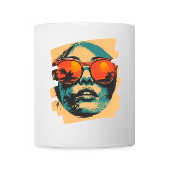Sonnenbrille Sommer Palmen - Tasse - Weiß - Vorne