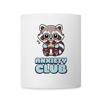 Anxiety Club – Angstclub mit süßem Waschbär - Tasse - Weiß - Vorne