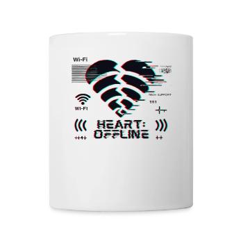 Heart: Offline – Glitch Korrupt Herz Verbindung - Tasse - Weiß - Vorne