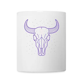 Earth Symbol Bull Skull | Mystic Minimal Art - Mug - white - Front