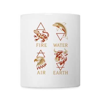 Alchemistische Tiersymbole | Kunst mit vier Elementen - Tasse - Weiß - Vorne
