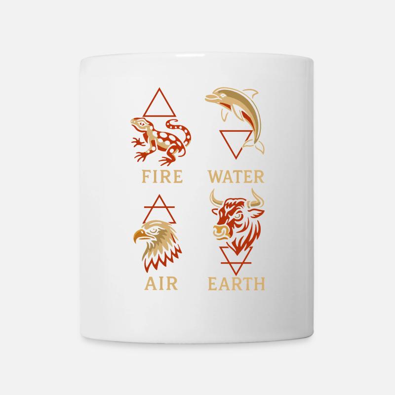 Symboles d’animaux alchimiques | L’art des quatre éléments - Mug blanc - blanc