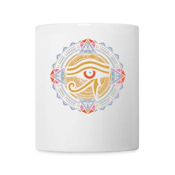Eye of Ra Mandala | Psychedelic Egyptian Art - Mug - white - Front