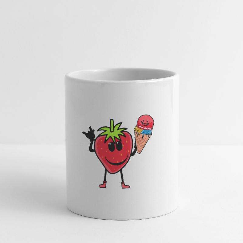 Erdbeerer Erdbeere Eis Eiscrem Eiskrem Kinder Tasse
