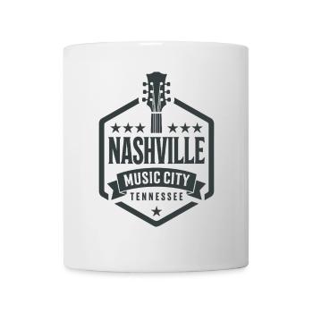 Nashville Music City Gitarre Tennessee - Tasse - Weiß - Vorne