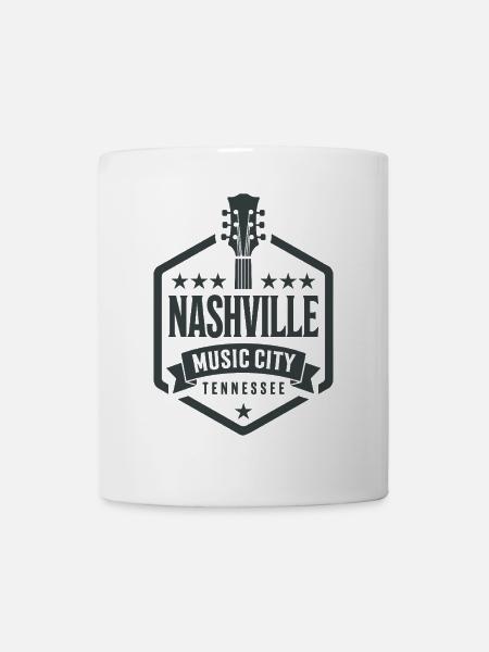 Nashville Music City Gitarre Tennessee - Tasse - Weiß