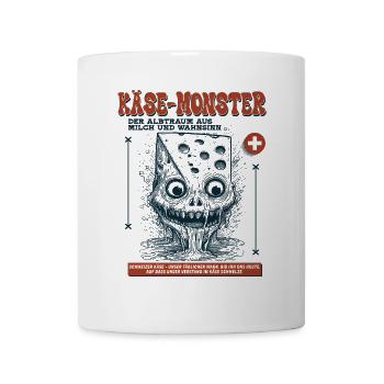 Mutantenkäse Shirt: Der Schrecken hat Löcher - Tasse - Weiß - Vorne