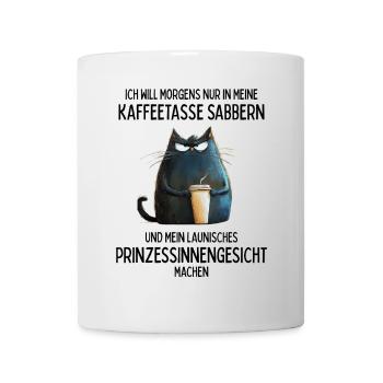 Launisches Prinzessinnengesicht am Morgen - Tasse - Weiß - Vorne