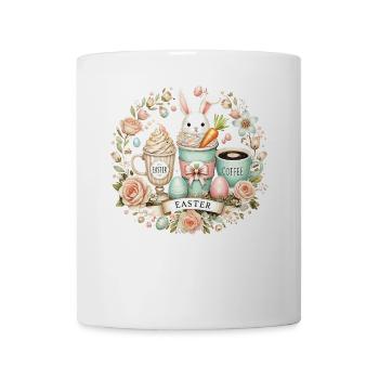 Lapin de Pâques Café Latte Macchiato de Pâques Design - Mug blanc - blanc - Devant