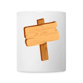 Rustic sign in wood look without text - Mug - white - Front