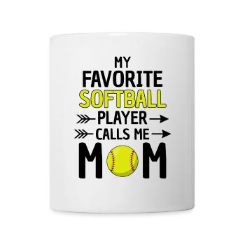 Softball Mama Spruch Softball Mutter - Tasse - Weiß - Vorne