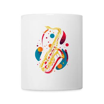 Graphisme pour saxophone - Mug blanc - blanc - Devant