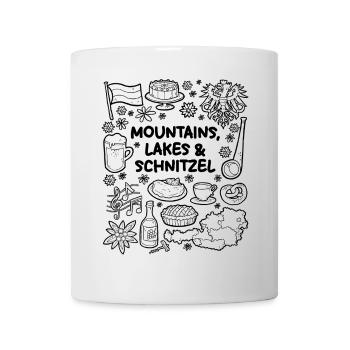 Berge, Seen & Schnitzel - Tasse - Weiß - Vorne