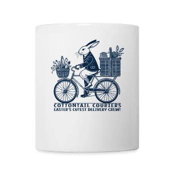 Courrier à queue de coton de Pâques Esthétique rétro - Mug blanc - blanc - Devant