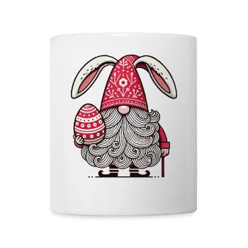 Gnome de Pâques avec œuf et oreilles de lapin - Mug blanc - blanc - Devant