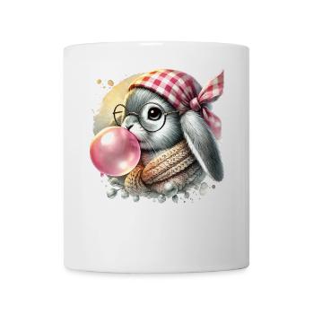 Ostern Retro Hase Mit Brille In Cottagecore Stil - Tasse - Weiß - Vorne
