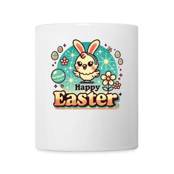 Poussin de Pâques Style Vintage Joyeuses Pâques - Mug blanc - blanc - Devant