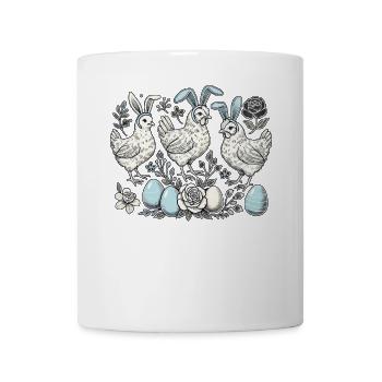 Poules de Pâques poussin Rétro Lapin de Pâques Poulet - Mug blanc - blanc - Devant