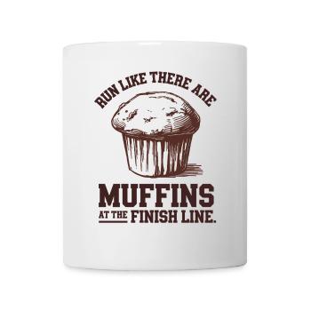 Courez comme si les muffins étaient des marathoniens à la ligne d’arrivée - Mug blanc - blanc - Devant