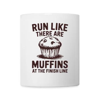 Courez comme s’il y avait des muffins à l’arrivée Marathonien - Mug blanc - blanc - Devant