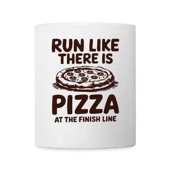 Lauf, Als Wäre Pizza Im Ziel Marathon Läufer - Tasse - Weiß - Vorne