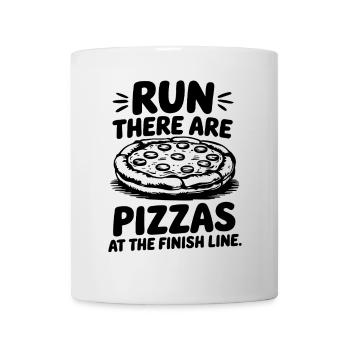 Course, pizza à l’arrivée pour les marathoniens - Mug blanc - blanc - Devant