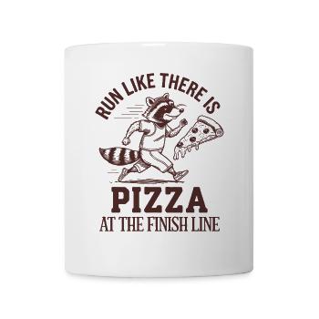 Marathoniens : courez comme si la pizza avait franchi la ligne d’arrivée - Mug blanc - blanc - Devant