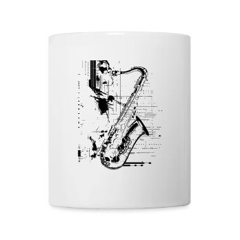 Graphismes de Saxophone Player - Mug blanc - blanc - Devant