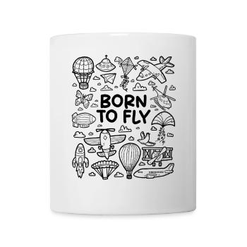 Born to fly – airplane lovers - Mug - white - Front