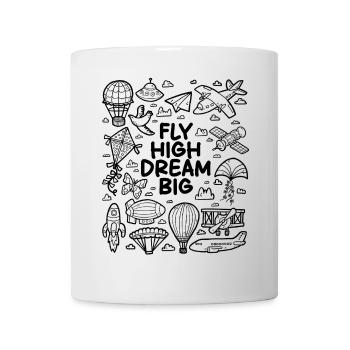 Viser haut, rêver en grand – amoureux de l’aviation - Mug blanc - blanc - Devant