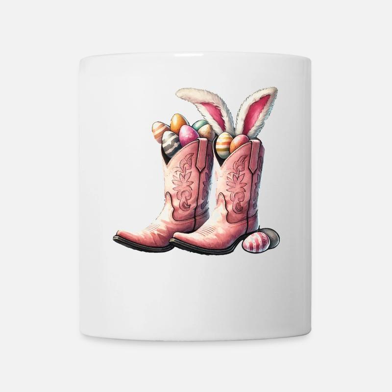 Ostern Cowboy Stiefel Mit Eiern Retro - Tasse - Weiß