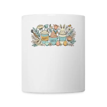 Tasse à café lapin de Pâques Latte Macchiato Pâques - Mug blanc - blanc - Devant