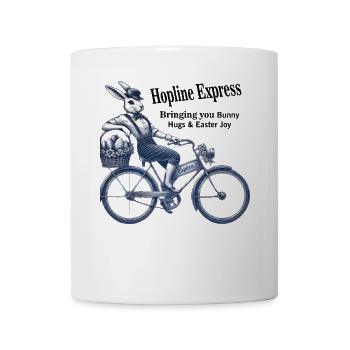 Ostern Retro Hase Fahrrad Freude Hopline - Tasse - Weiß - Vorne