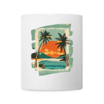 Summer, beach and palm trees - Mug - white - Front