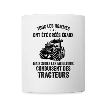 Les Meilleurs Conduisent Des Tracteurs - Mug blanc - blanc - Devant