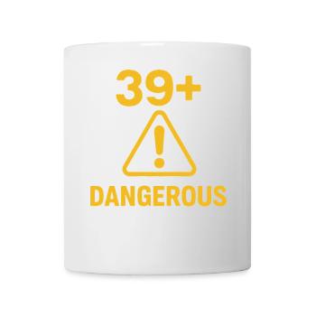 Funny 39 Plus Birthday Warning Sign - Mug - white - Front