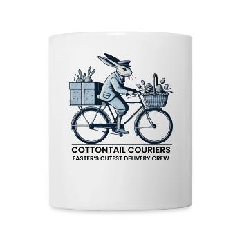 Courriers à queue de coton de Pâques Style rétro vintage - Mug blanc - blanc - Devant