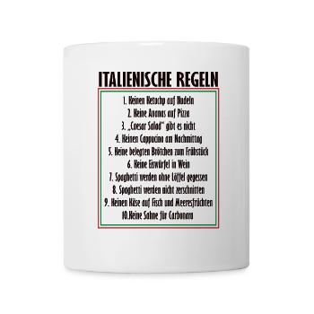 Italienisch, typisch, Italien - Tasse - Weiß - Vorne