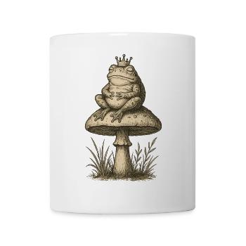 Royal Frog on Mushroom Throne - Mug - white - Front