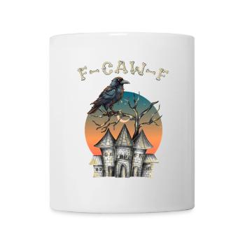 Oiseau Noir F-Caw-F Drôle Corbeau Noir Corbeau Noir - Mug blanc - blanc - Devant