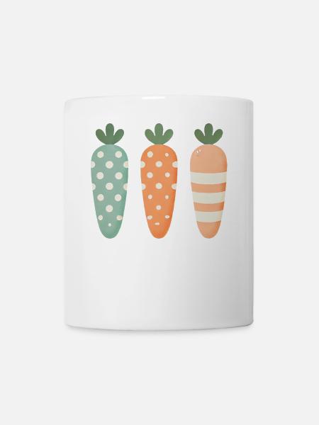 Niedliche Ostern Karotten Pastell Streifen Punkte - Tasse - Weiß
