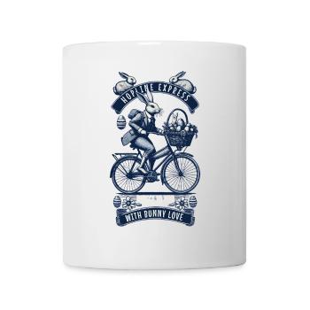 Easter Retro Bunny Bicycle Basket Eggs - Mug - white - Front