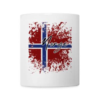 Norwegischer Stolz, Norwegische Flagge - Tasse - Weiß - Vorne