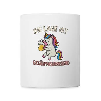 Einhorn mit Bier - Tasse - Weiß - Vorne