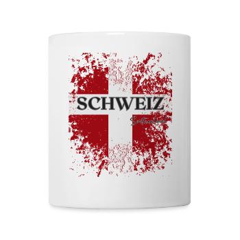 Flagge der Schweiz, Schweizer Stolz - Tasse - Weiß - Vorne
