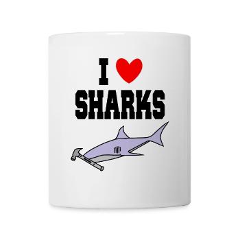 J’aime les requins Drôle de requin-marteau, marteau mignon - Mug blanc - blanc - Devant