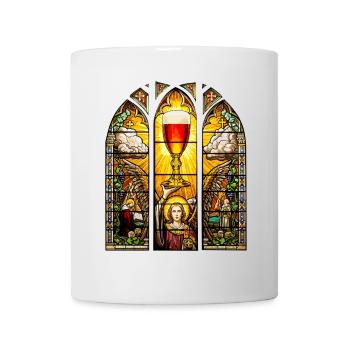Bier Glas Gral - Kirchenfenster Vatertag - Tasse - Weiß - Vorne