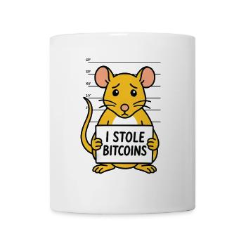Drôle de rat Bitcoin voleur d’argent numérique - Mug blanc - blanc - Devant