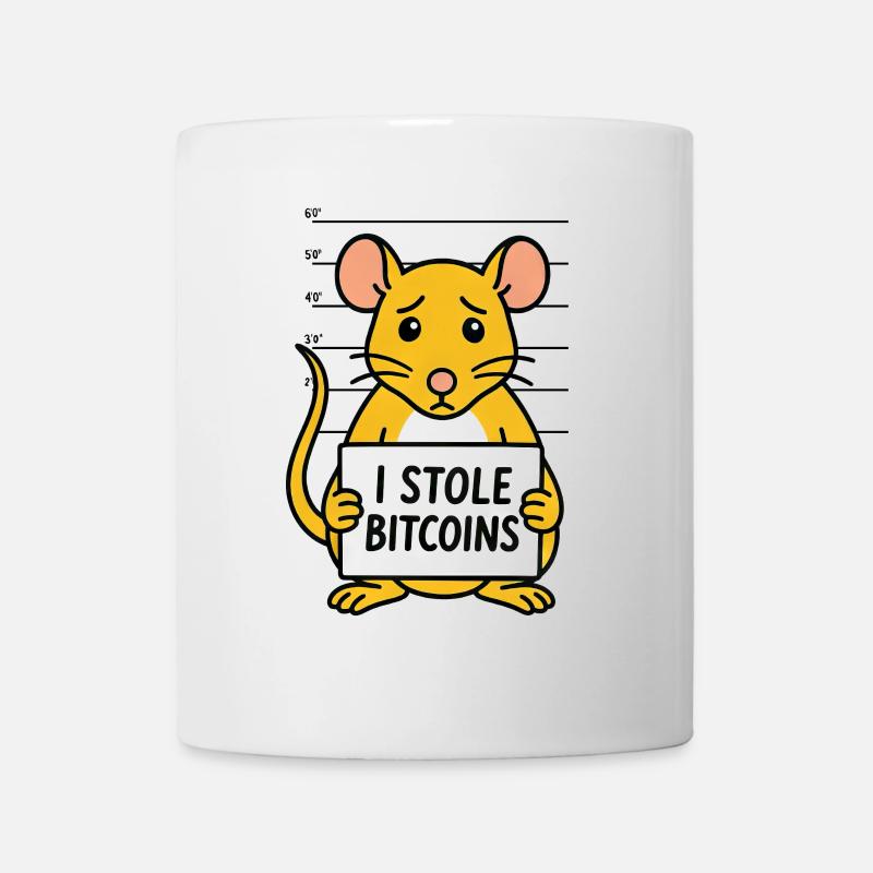 Lustige Ratte Bitcoin Digitalgeld Dieb - Tasse - Weiß