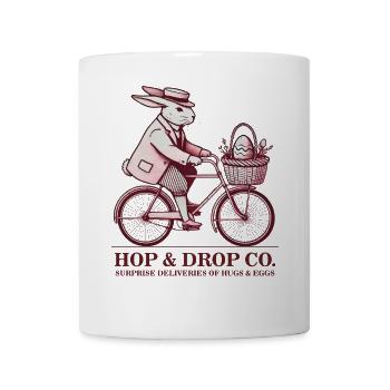 Ostern Retro Hase Fahrrad Ästhetik Eier - Tasse - Weiß - Vorne